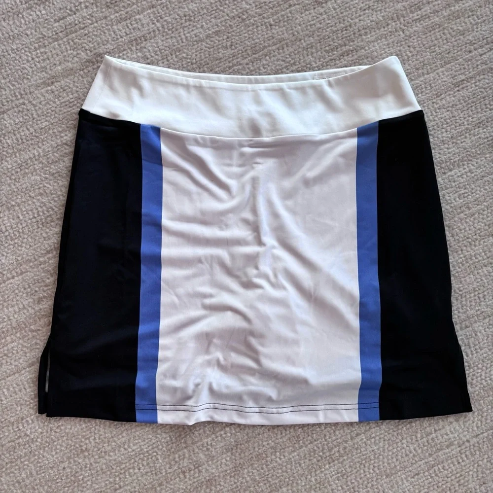 White Athletic Golf Skort with Blue and Black Side Panels NWT - Picture 3 of 11